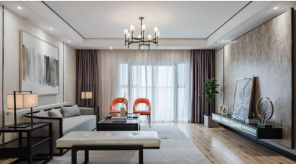 簡約新中式家具裝修：簡中設(shè)計(jì)典范，新中式家具中搭兩把現(xiàn)代椅子