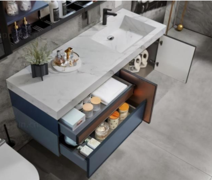 珍珠巖板廠家：2021衛(wèi)生間流行怎樣裝？巖板浴室柜設(shè)計