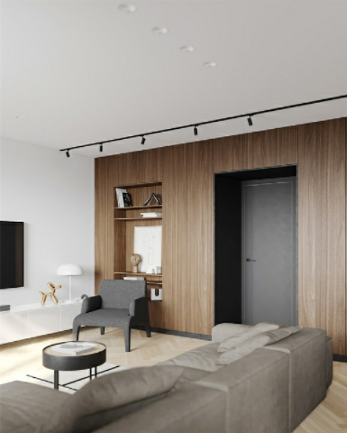 廣州室內(nèi)設(shè)計教程：優(yōu)雅木炭和棕色公寓室內(nèi)設(shè)計！