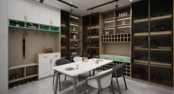 電子轉(zhuǎn)角酒柜，定制酒柜的款式都有哪些？