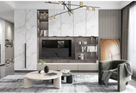 客廳電視柜設(shè)計(jì)圖：客廳電視柜上擺什么好？電視柜的擺件怎么搭配？