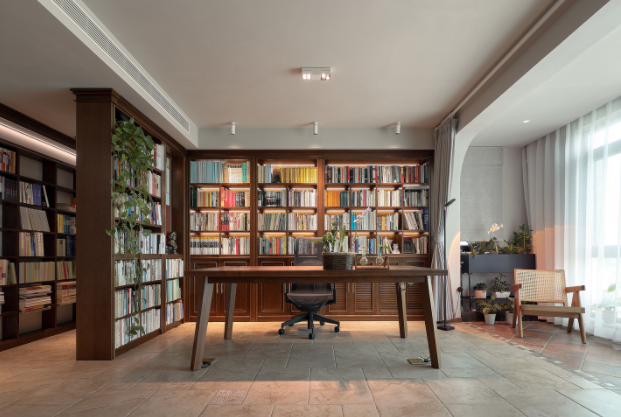 復(fù)古時(shí)尚家具：書柜走廊，滿屏復(fù)古風(fēng)家具