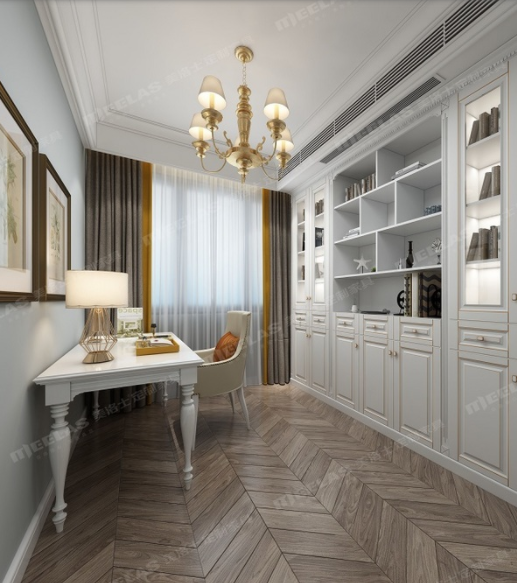 寫字臺(tái)書柜組合：輕奢書柜設(shè)計(jì)，奢而不喧，顏值還高！