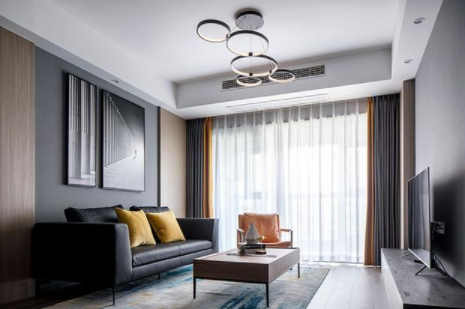 古木紋型材：沉穩(wěn)的現(xiàn)代簡約風(fēng)，用實木中和灰色的距離感，改變異形玄關(guān)的缺陷