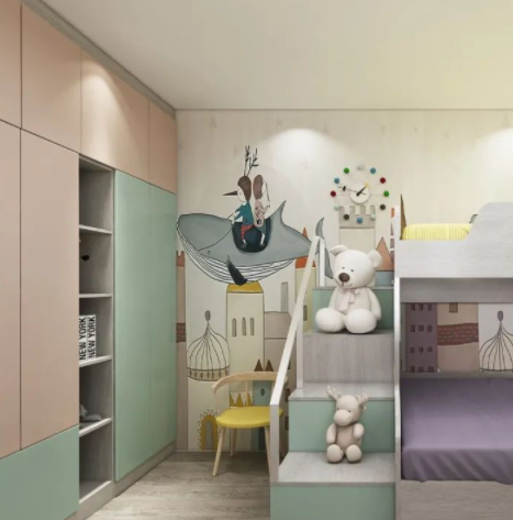 整木定制書柜：帶上下床的兒童房定制技巧，童趣、健康、實用！